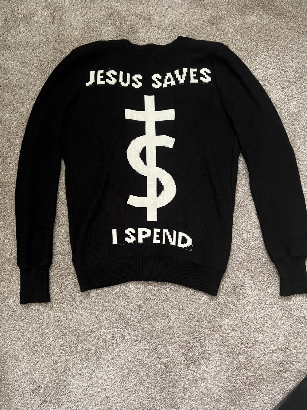 Unif Jesus Saves I spend cardigan size S